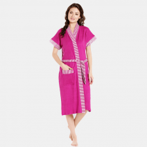 Women's Nighty with Robe  (Maroon)